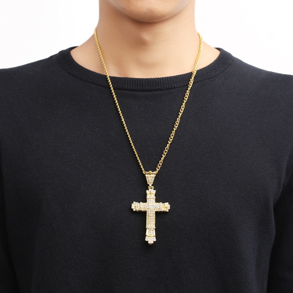 ICED Chunky Cross Pendant