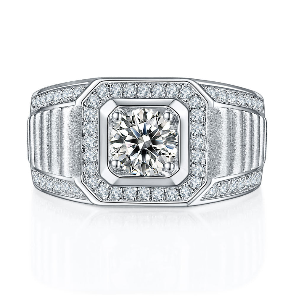 Moissanite Diamond Studded Ring