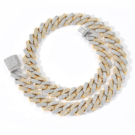 ICED Classic Cuban Link Chain (White-Gold/Gold)