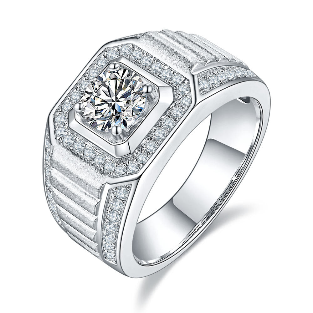 Moissanite Diamond Studded Ring