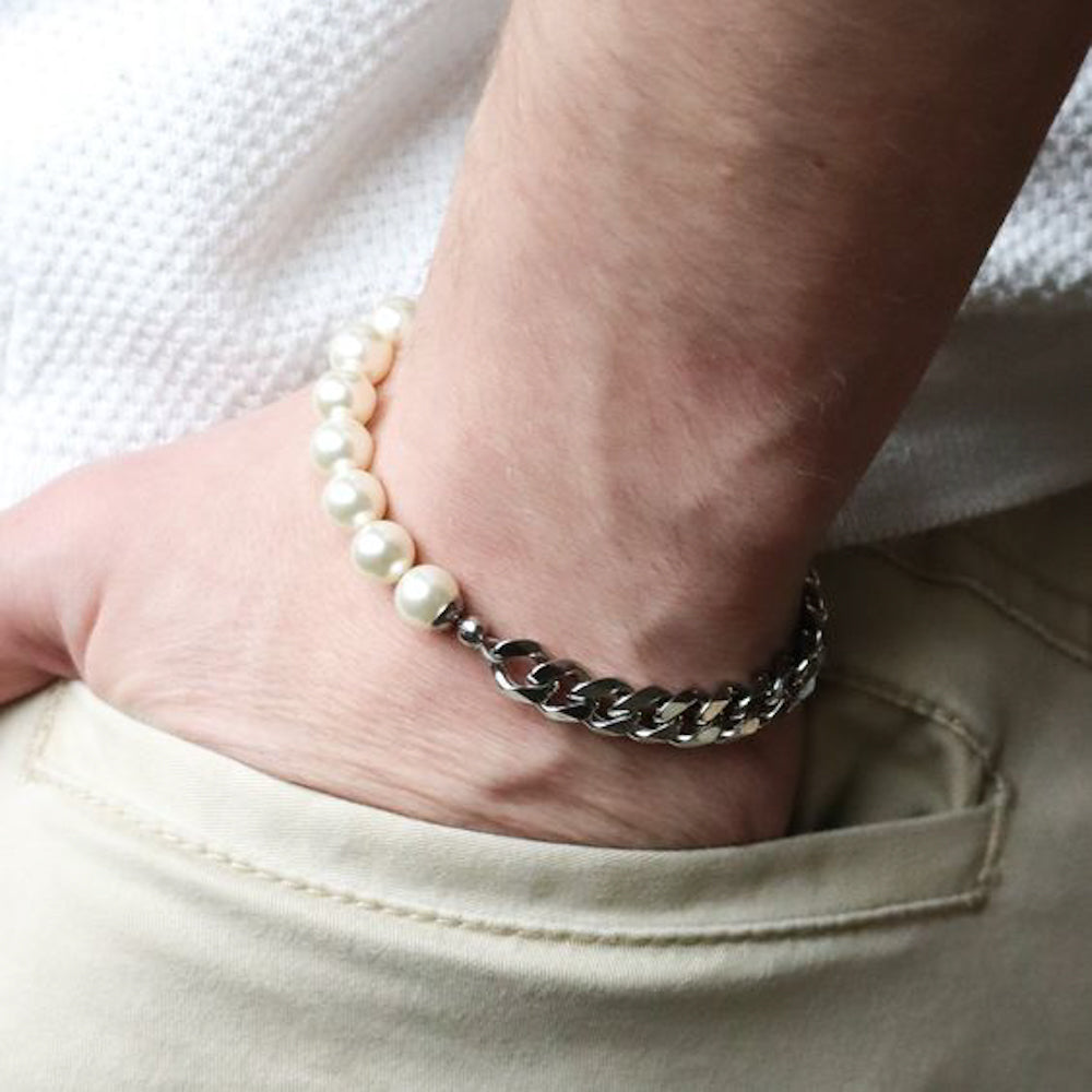 Pearl X Cuban Link Bracelet