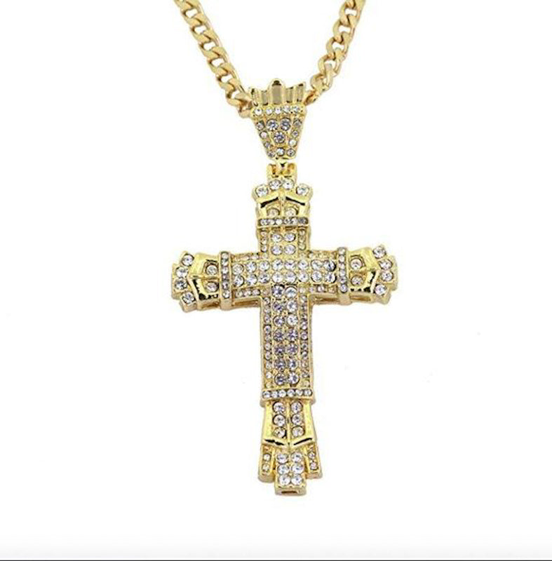 ICED Chunky Cross Pendant