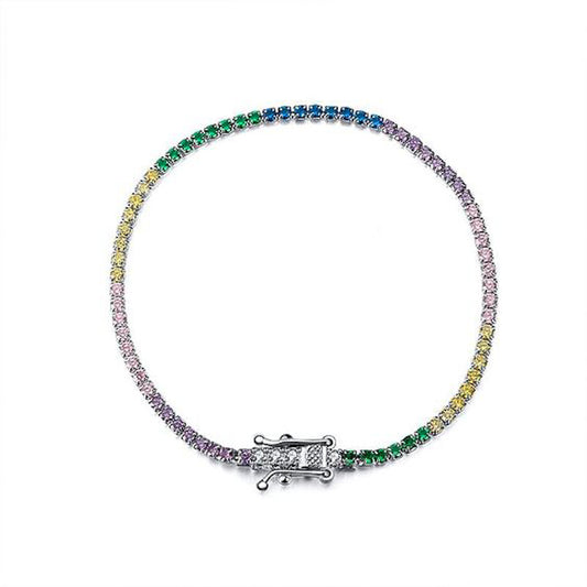 (S925) Coloured Tennis Bracelet